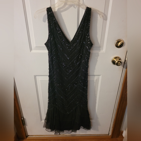 Patra eggplant color sequined dress & jacket - Picture 1 of 8